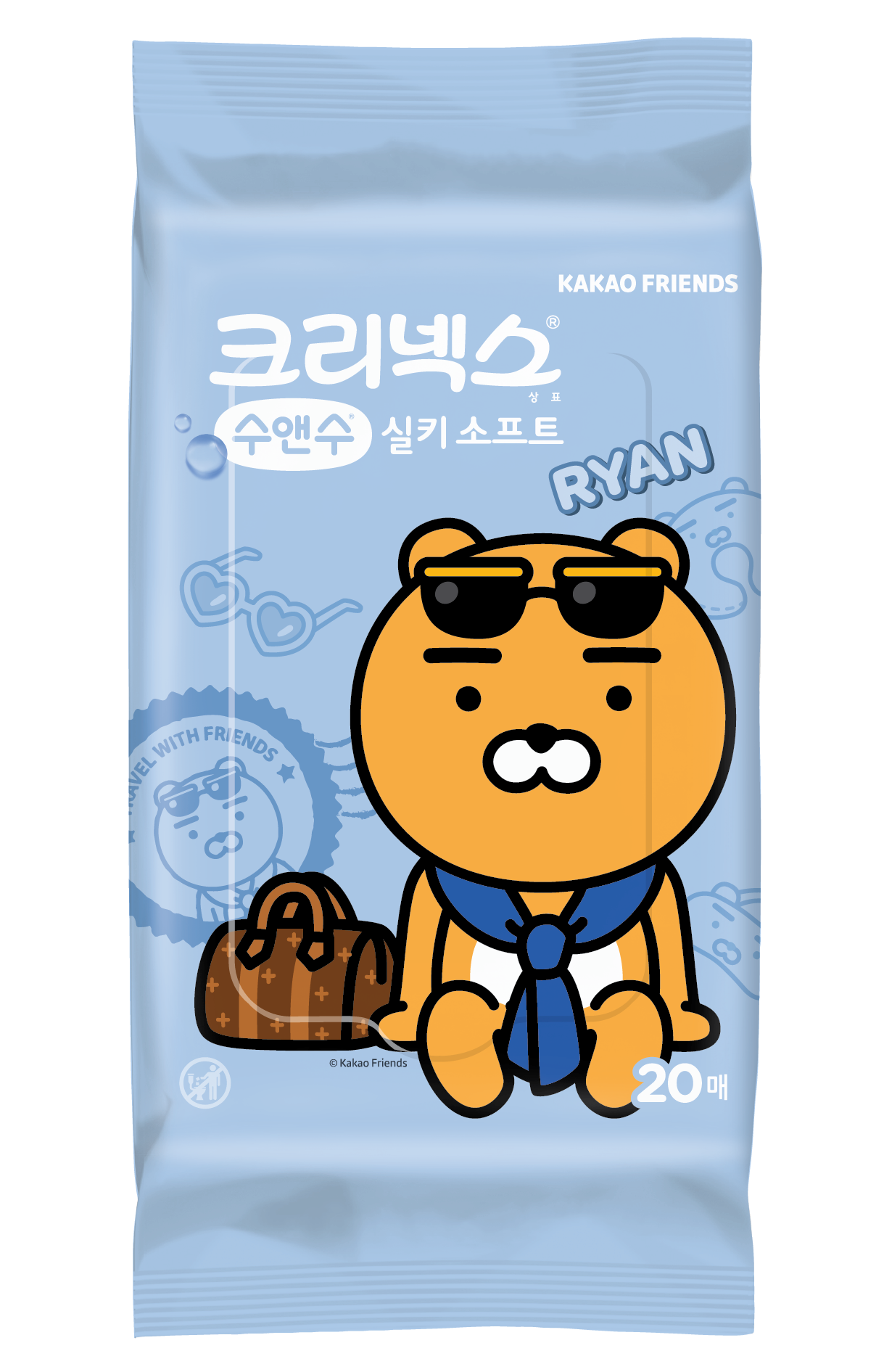 Kleenex Wet Wipes 20 Sheets Kakao Friends