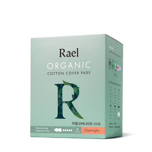 Rael Organic Cotton Cover Pads Overnight 8P
