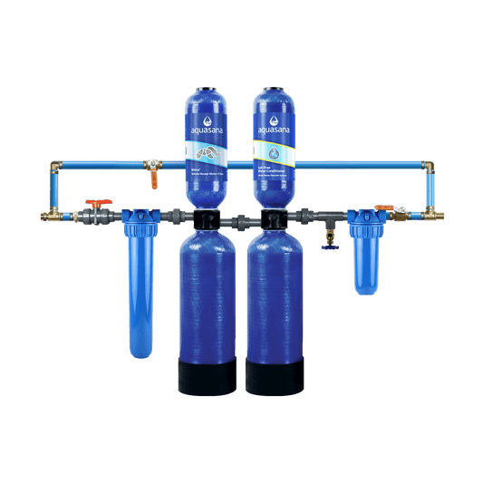 Aquasana Rhino Whole House Water Filter System With Salt-Free Water Conditioner Reduces 97% of Chlorine Home Water Filtration 10/1,000,000  WH-1000-CS-B