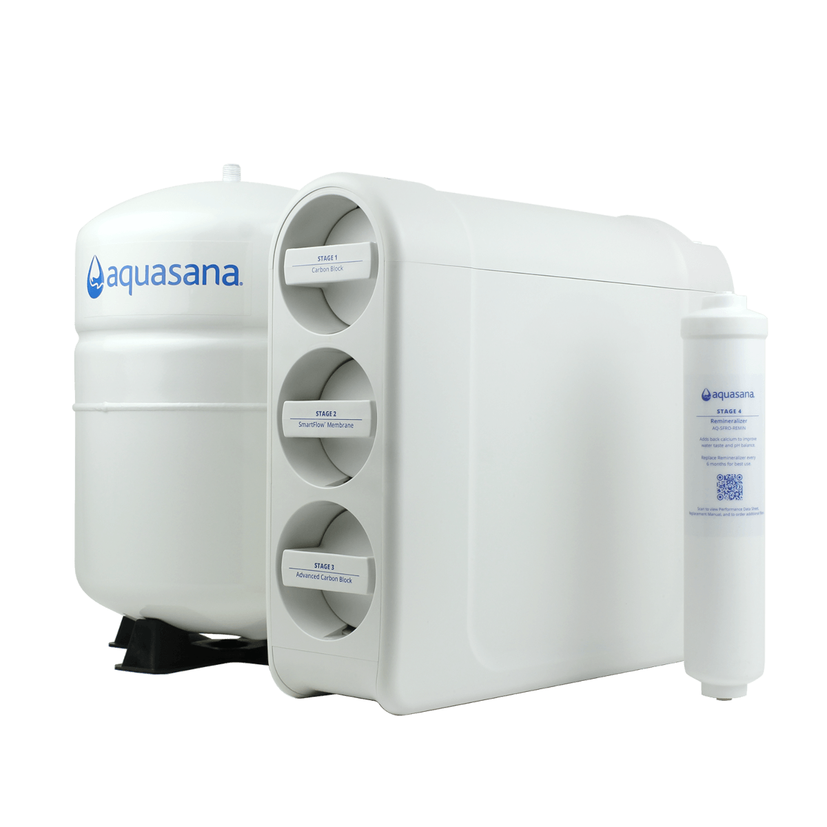 Aquasana Smartflow® Reverse Osmosis Water Filter Removes Up to 99.99% of 90 Contaminants Certified to NSF/ANSI 42, 53, 58 & 401  AQ-SFRO2-NF