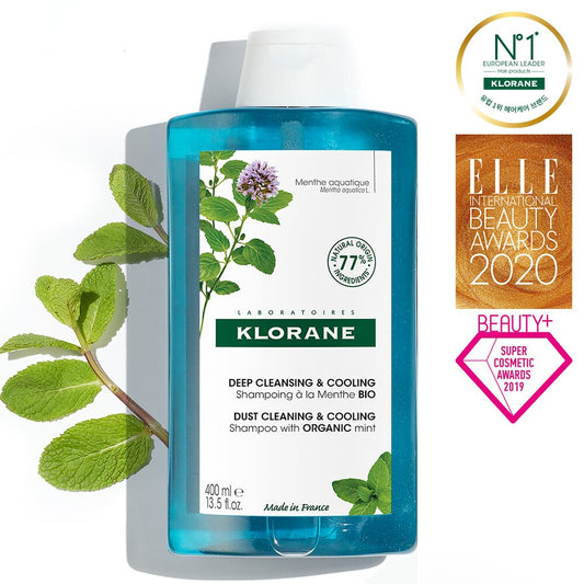 Klorane Aquamint Deep Cleansing & Colling Shampoo 400 ml (NEW)