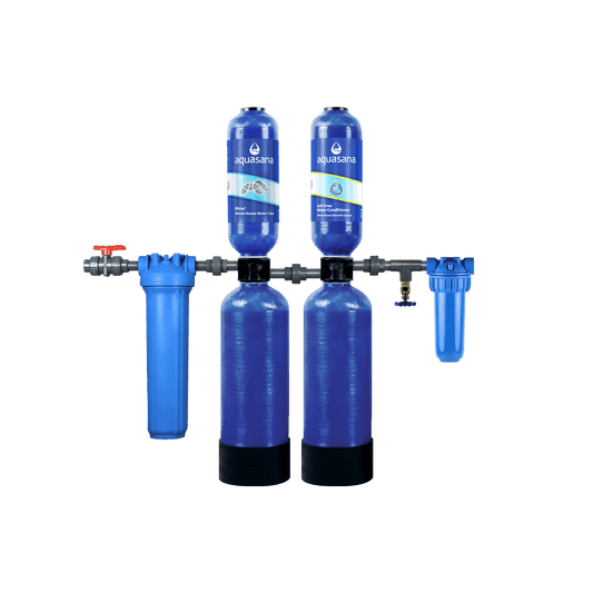 Aquasana Rhino Whole House Water Filter System With Salt-Free Water Conditioner Reduces 97% of Chlorine Home Water Filtration 10/1,000,000  WH-1000-CS-LM