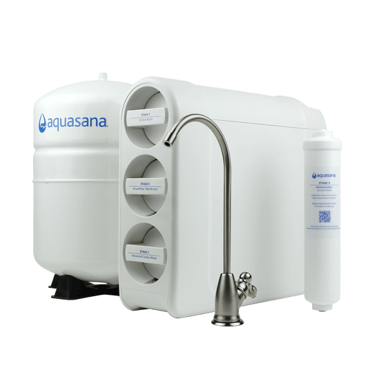 Aquasana Smartflow® Reverse Osmosis Water Filter Removes Up to 99.99% of 90 Contaminants Certified to NSF/ANSI 42, 53, 58 & 401 Brushed Nickel AQ-SFRO2-BN