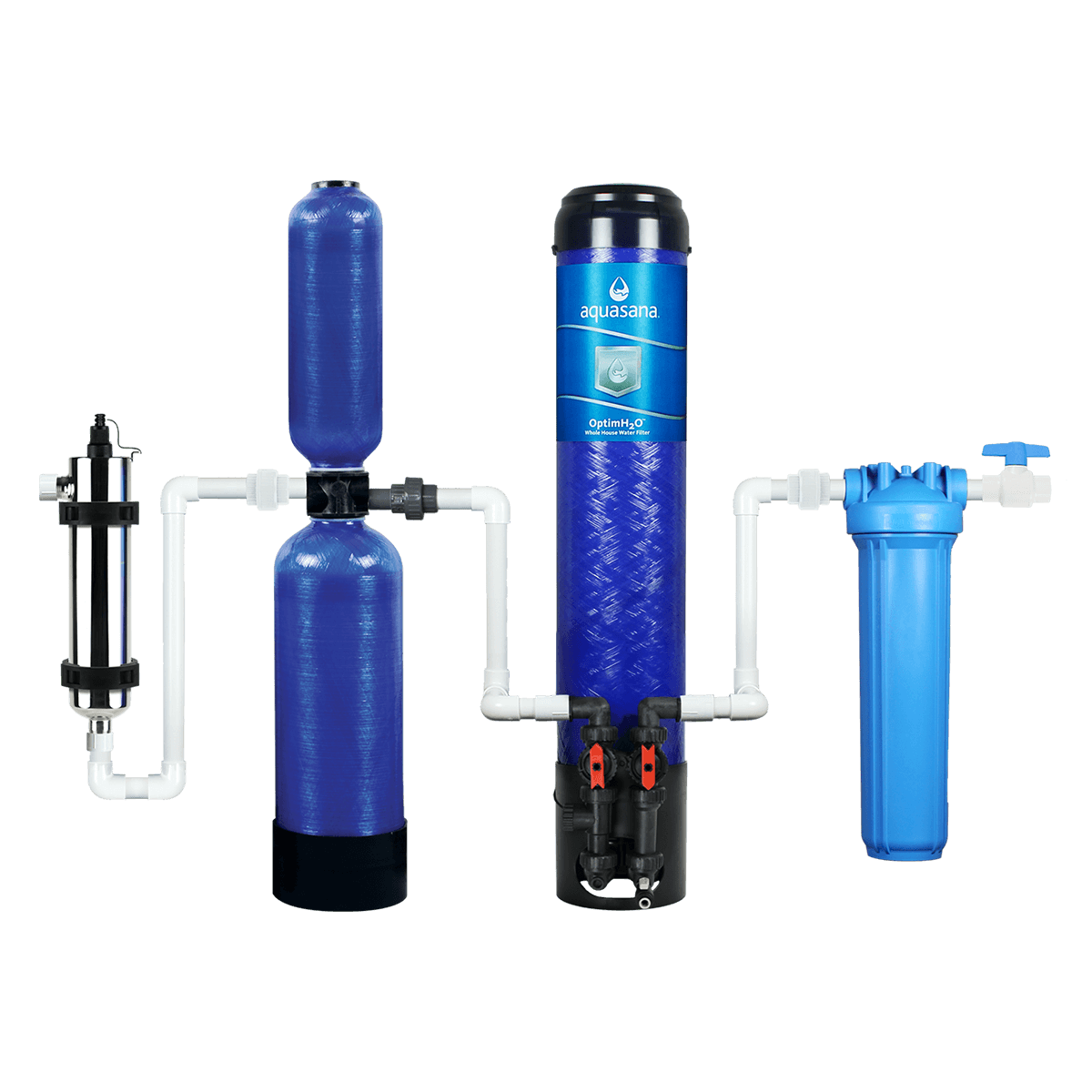 Aquasana OptimH2O® Whole House Water Filter System For Home For Lead Removes 99% of Bacteria & Viruses Reduces Lead, Cysts, & PFOA/PFOS  EQ-OPTM-CS-UV