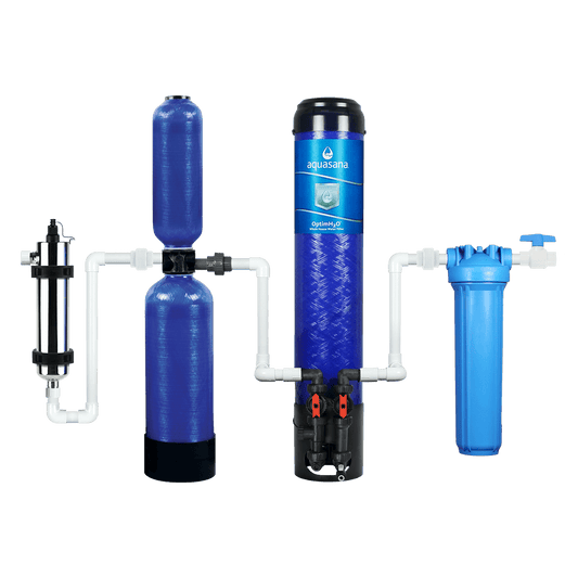Aquasana OptimH2O® Whole House Water Filter System For Home For Lead Removes 99% of Bacteria & Viruses Reduces Lead, Cysts, & PFOA/PFOS  EQ-OPTM-CS-UV