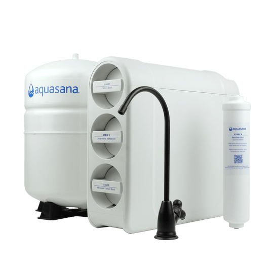 Aquasana Smartflow® Reverse Osmosis Water Filter Removes Up to 99.99% of 90 Contaminants Certified to NSF/ANSI 42, 53, 58 & 401 Matte Black AQ-SFRO2-MB